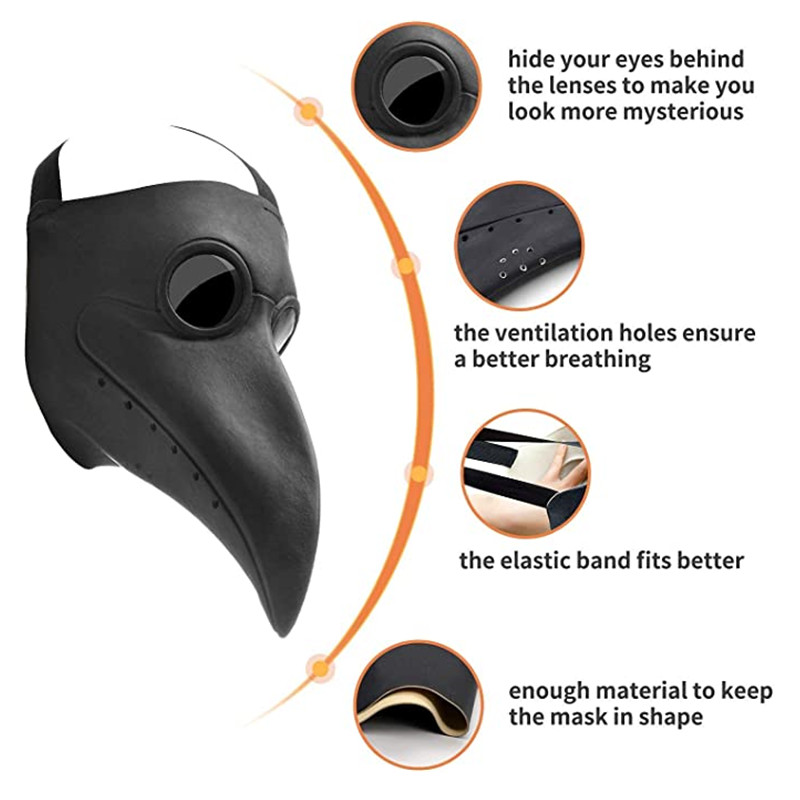 Halloween Black Rubber Plague  - Disposable Surgical Mask ulasan dan harga
