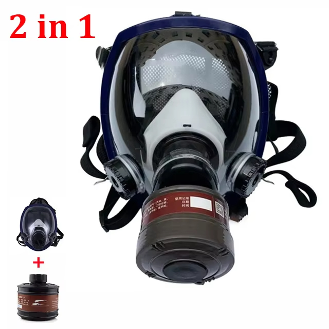 Full Face Gas Mask Chemical Bi - Dust Mask Construction ulasan dan harga