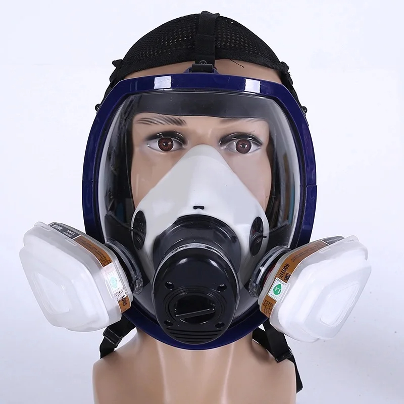 Full Face Gas Mask Chemical Bi - Dust Mask Construction ulasan dan harga