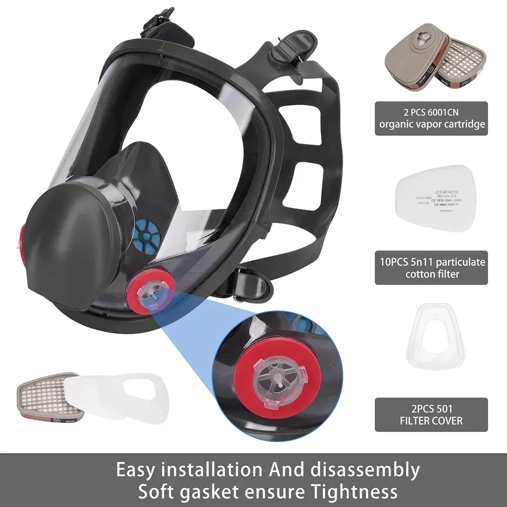 6800 Anti-Fog Gas Mask, Indust - Dust Mask Construction ulasan dan harga